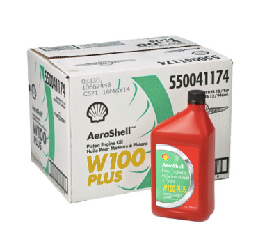 Aeroshell W100 Plus Piston Engine Oil - 12 Quart Carton