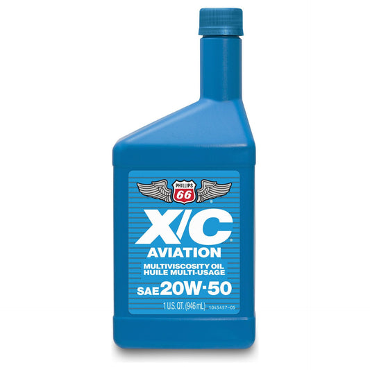 Phillips 66 X/C Aviation Oil 20W50 - Carton 12 Quarts