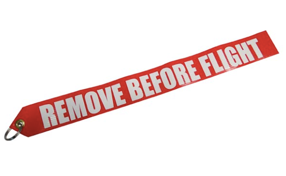 Remove Before Flight Streamer  2cm wide x 40cm length