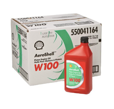 Aeroshell W100 Piston Engine Oil - 12 Quart Carton