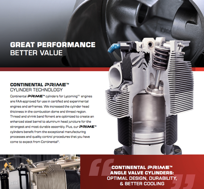Cylinder Kit suits Lycoming 0360 and 540. Continental Prime TIST12-0CA